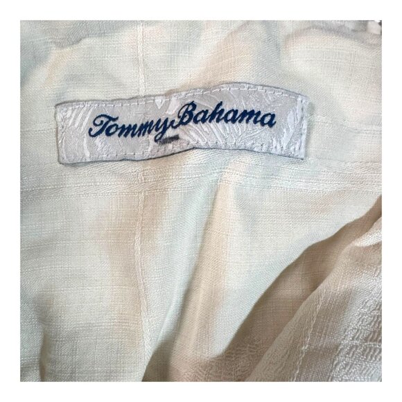 Mens Puerto Vallarta Palms Embroidered Windowpane Jacquard Silk Camp Shirt Small - Picture 4 of 6